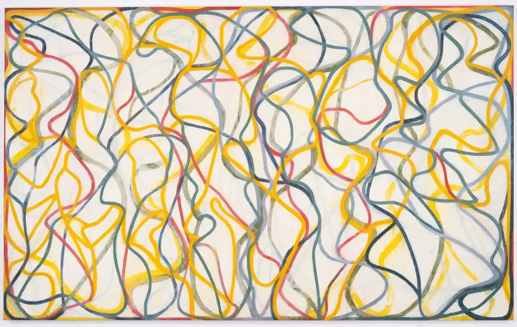 An image of Brice Marden's oil on canvas painting 'Study for the Muses (Hydra Version)' from 1991-7