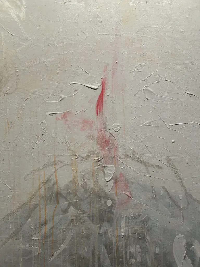 Detail of Tracey Emin's painting 'A Rose'